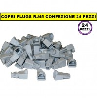 24 PEZZI GOMMINI COPRI PLUG CONNETTORI PER CAVI DI RETE LAN 8P8CC  RJ45