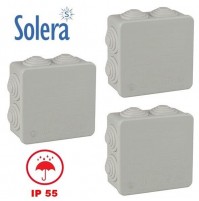 3 PZ SCATOLA CASSETTA DI DERIVAZIONE DA ESTERNO 80 X 80 X 35 mm A TENUTA STAGNA
