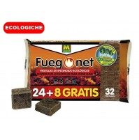 32 PASTIGLIE CUBETTI ECOLOGICI PER ACCENSIONE DI FUOCO E CARBONELLA (NO CHIMICI)