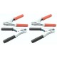 4 PINZE PER CAVI BATTERIA CAMION E TRATTORI 220 mm  500A 2 COPPIE ROSSE E NERE 