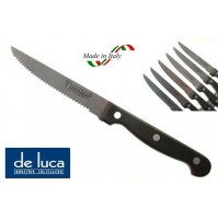 6 COLTELLI DA BISTECCA LAMA IN ACCIAIO INOX E MANICO IN BACHELITE 