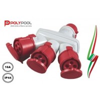 ADATTATORE A 4 POLI -3P+T- TRIPLA PRESA CEE TRIFASE  
