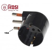 ADATTATORE CON SPINA 16A (PASSO GRANDE)E PRESA AD ANGOLO FRANCO/TEDESCA SCHUKO N