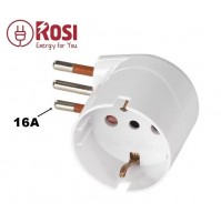ADATTATORE CON SPINA 16A (PASSO GRANDE) E PRESA AD ANGOLO FRANCO/TEDESCA SCHUKO