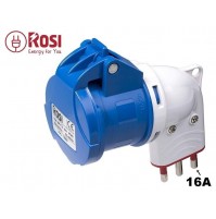 ADATTATORE CON SPINA ITALIANA 16A E PRESA INDUSTRIALE CEE MONOFASE 3 POLI 