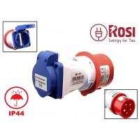 ADATTATORE CON SPINA TRIFASE 16A 3P+N+T (5 POLI) E PRESA FRANCO/TEDESCA SCHUKO