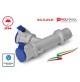 ADATTATORE INDUSTRIALE CEE MONOFASE 3P DOPPIA PRESA + SPINA 16A 2P+T 200/250V
