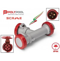 ADATTATORE INDUSTRIALE CEE TRIFASE DOPPIA PRESA + SPINA 16A 3P+T 380/415 VOLT 4P