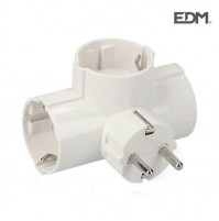 ADATTATORE MULTIPLO MULTIPRESA 16A SPINA + 3 PRESE STANDARD TEDESCHE SCHUKO B.