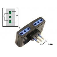 ADATTATORE MULTIPRESA SPINA 10A (PASSO PICCOLO) 4 PRESE BIPASSO UNIVERSALI 10/16