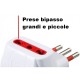 ADATTATORE MULTIPRESA SPINA 10A (PASSO PICCOLO) E TRE PRESE BIPASSO UNIVERSALI B