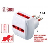 ADATTATORE MULTIPRESA SPINA 10A (PASSO PICCOLO) E TRE PRESE BIPASSO UNIVERSALI B