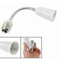 ADATTATORE RIDUTTORE E27-E14 CON PROLUNGA FLESSIBILE SEMIRIGIDA 300mm