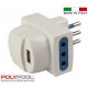 ADATTATORE RIDUTTORE SPINA 10A DOPPIA PRESA 10A + USB 