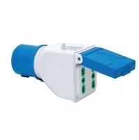ADATTATORE SPINA CEE MONOFASE 3 POLI - 2 PRESE UNIVERSALE BIPASSO 