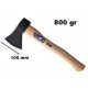 ASCIA ACCETTA SCURE SPACCALEGNA 800 gr MANICO IN LEGNO LAMA 100 mm