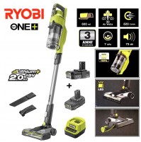ASPIRAPOLVERE A BATTERIA 18V - 2 X 2.0Ah SPAZZOLA MOTORIZZATA FILTRO HEPA 
