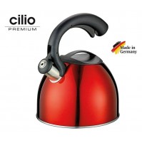 BOLLITORE CON FISCHIO 2.5L IN ACCIAIO INOX LACCATO PER GAS ED INDUZIONE CILIO 
