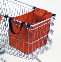 BORSA DELLA SPESA RIUTILIZZABILE IN NYLON CON MANICI AGGANCIABILE AL CARRELLO
