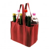 BORSA PORTABOTTIGLIE A 6 SCOMPARTI IN TNT CON MANIGLIE CM 26 X 18 X 26 