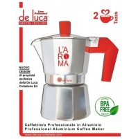 CAFFETTIERA PROFESSIONALE IN ALLUMINIO 2 TAZZE GUARNIZ. IN SILICONE 