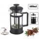 CAFFETTIERA TEIERA INFUSIERA A PISTONE STANTUFFO VETRO E POLIPROPILENE 600ml