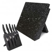 CEPPO MAGNETICO PORTA COLTELLI DA CUCINA IN LEGNO MDF NERO MARMORIZZATO
