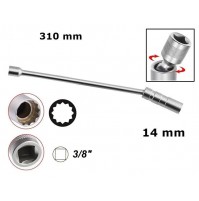 CHIAVE A BUSSOLA PER CANDELE CON SNODO DA 14 mm ATTACCO DA 3/8 LUNGHEZZA 310 mm