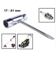 CHIAVE X CANDELA DI MOTOSEGA DECESPUGLIATORE TAGLIAERBA DOPPIA MISURA 17 - 21 mm
