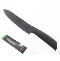 COLTELLO CON LAMA DA 155mm IN ACCIAIO E RIVESTIMENTO CERAMICO ANTIBATTERICO NERO