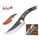 COLTELLO CUOCO LAMA IN ACCIAIO CM 15 E MANICO LEGNO + FODERO IN CUOIO 