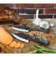 COLTELLO CUOCO LAMA IN ACCIAIO CM 15 E MANICO LEGNO + FODERO 