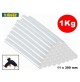 CONF. 1 Kg STICK DI COLLA X PISTOLA INCOLLATRICE A CALDO 11 X 300 mm TRASPARENTE