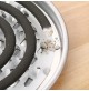 CONTENITORE IN METALLO CROMATO PER SPIRALI ZAMPIRONI ANTI ZANZARE E INCENSO 14cm