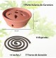 CONTENITORE IN TERRACOTTA COCCIO X SPIRALI ZAMPIRONI ANTI ZANZARE + 11 RICARICHE