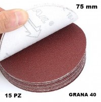 DISCHI CARTA VETRATA A STRAPPO 75 mm X SMERIGLIATRICE ANGOLARE 15 PZ GRANA 40 .