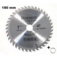 DISCO DA TAGLIO LEGNO 180 mm FORO 25,4 mm 40 DENTI AL WIDIA PER SMERIG. ANGOLARE