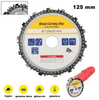 DISCO DA TAGLIO LEGNO CON CATENA 14 DENTI X SMERIGLIATRICE ANGOLARE DA 125 mm