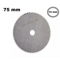 DISCO DENTATO SEGHETTATO IN ACCIAIO PER TAGLIO LEGNO 75 mm CON FORO DA 10 mm