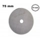 DISCO DENTATO SEGHETTATO IN ACCIAIO PER TAGLIO LEGNO 75 mm CON FORO DA 10 mm
