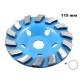 DISCO DIAMANTATO TURBO 115 mm DA SBAVO SMERIGLIO PIETRA E CEMENTO PER SMER. ANG.