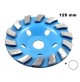 DISCO DIAMANTATO TURBO 125 mm DA SBAVO SMERIGLIO PIETRA E CEMENTO per SMER. ANG.