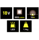 FARO LED IBRIDO DOPPIA ALIMENTAZ. BATTERIA 18V O CORRENTE -BATTER. ESCLUSA RYOBI