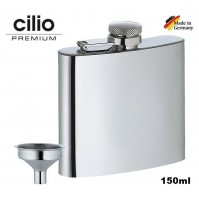 FIASCHETTA TASCABILE IN ACCIAIO INOX 150ml CON IMBUTO X LIQUORE E ALTRO 