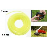 FILO PER DECESPUGLIATORE TAGLIA ERBA SEZIONE QUADRATA  3 mm 15 METRI 