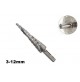 FRESA CONICA ALLARGAFORI A GRADINO PER METALLO 3 - 12 mm ALLARGA FORI