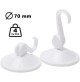 GANCI A VENTOSA NIENTE FORI  SET DUE PEZZI 70 mm CARICO MAX 4Kg
