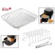 GRIGLIA A CESTELLO CM 20 X 20 + GRIGLIA X 8 FETTE DI PANE X FRIGGITRICE AD ARIA