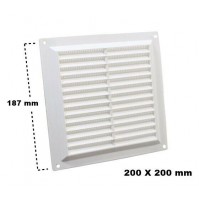 GRIGLIA DI VENTILAZIONE AREAZIONE DA ESTERNO IN PLASTICA QUADRATA CM 20 X 20