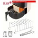 GRIGLIA PER 8 FETTE DI PANE TOAST X FORNO E FRIGGITRICE AD ARIA + PINZETTA INOX